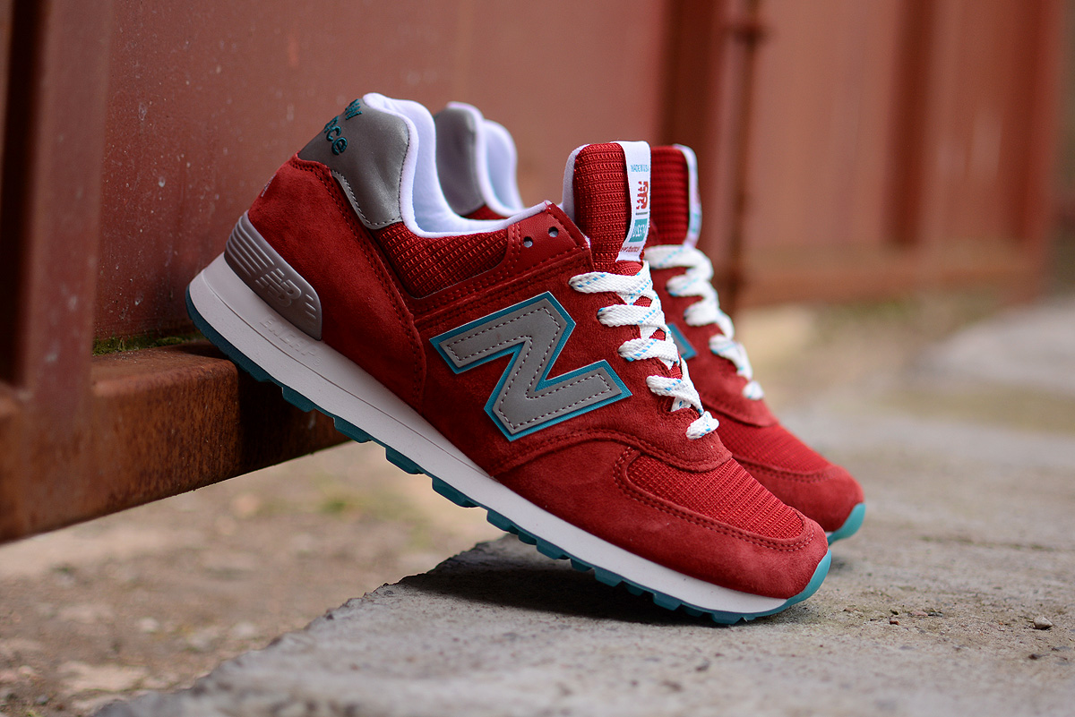 New Balance “Made in USA” 574 CPA Red Wine/Turquoise