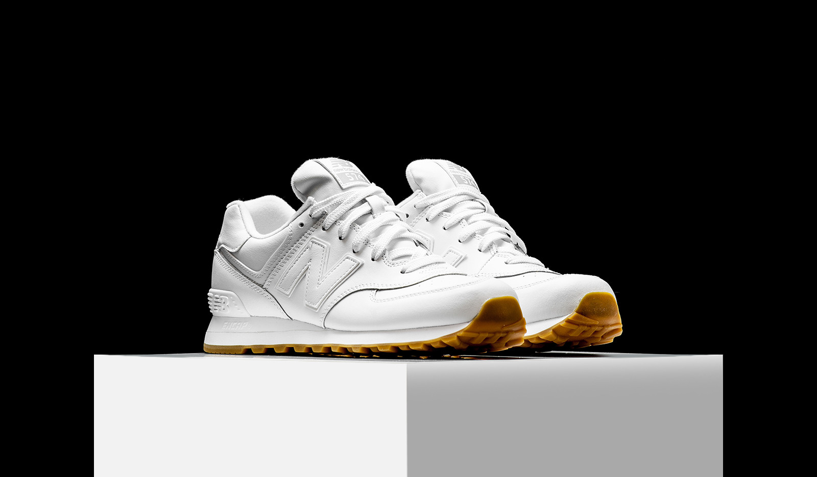 new balance 574 all white leather