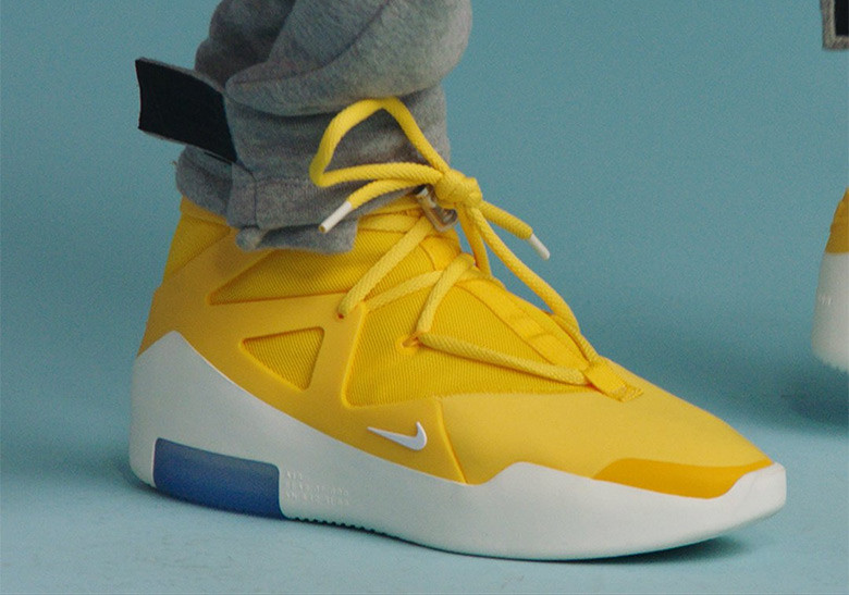 The Air Fear of God 1 Yellow has a 