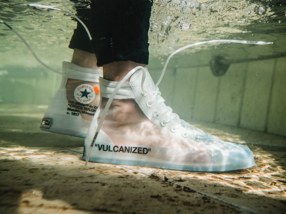 vulcanised converse off white