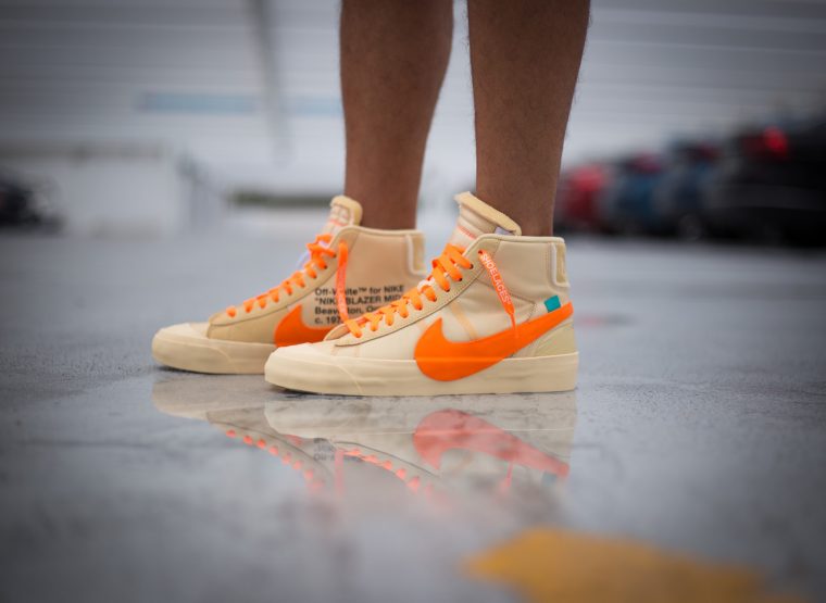 Nike X Off White Blazer Mid Spooky Pack On Feet Pic Wave