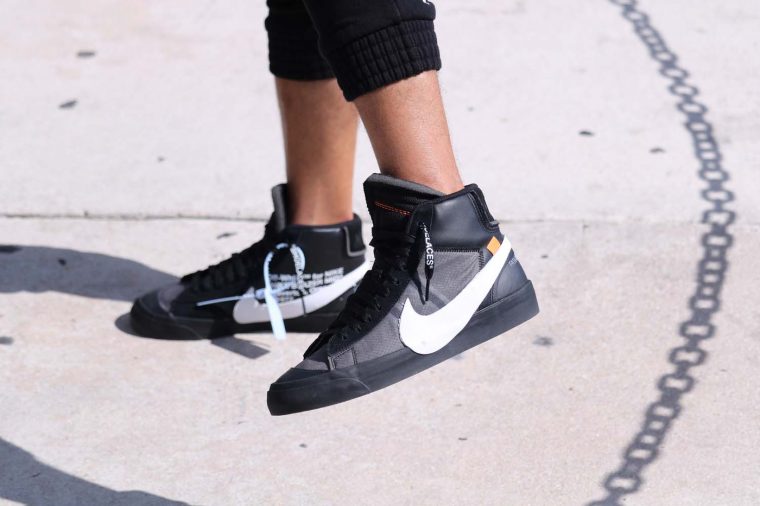 Nike X Off White Blazer Mid Spooky Pack On Feet Pic Wave