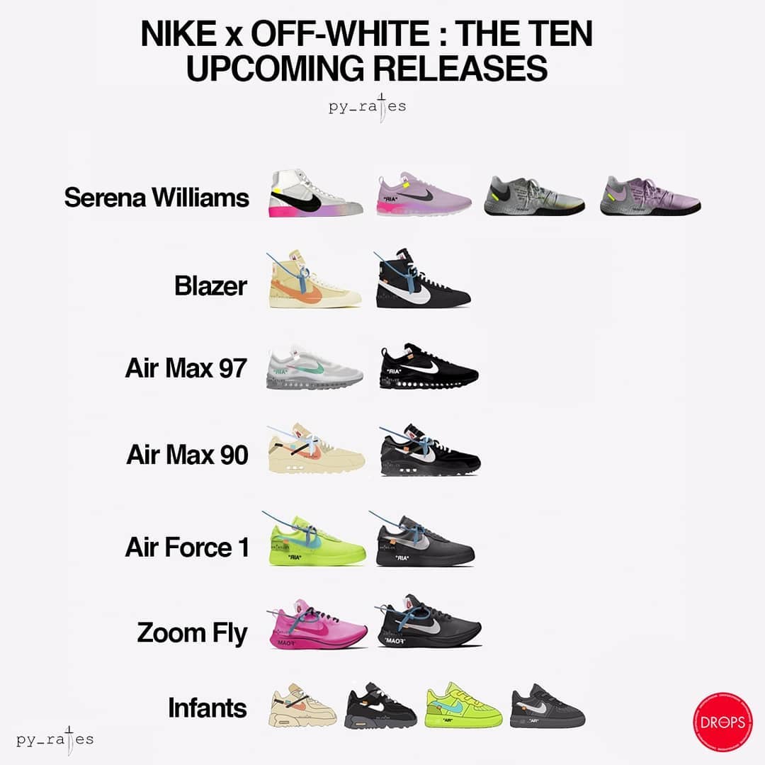 nike x off white upcoming releases