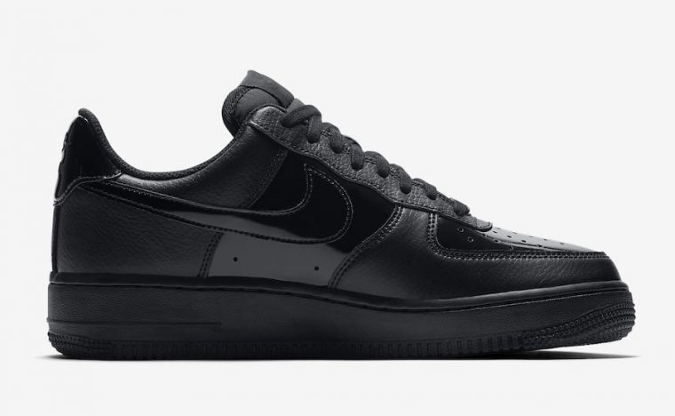 all black patent leather air force ones