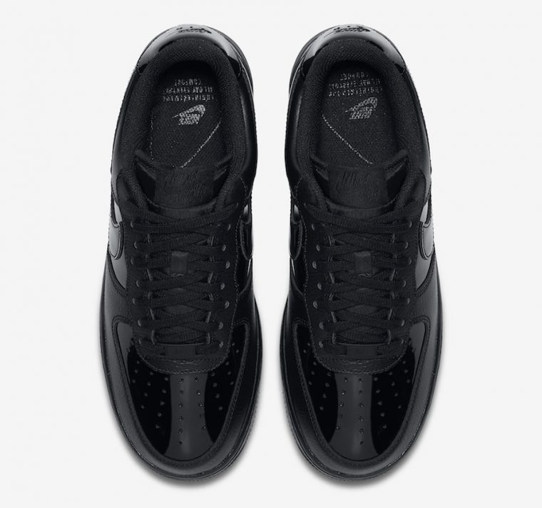 all black patent leather air force ones