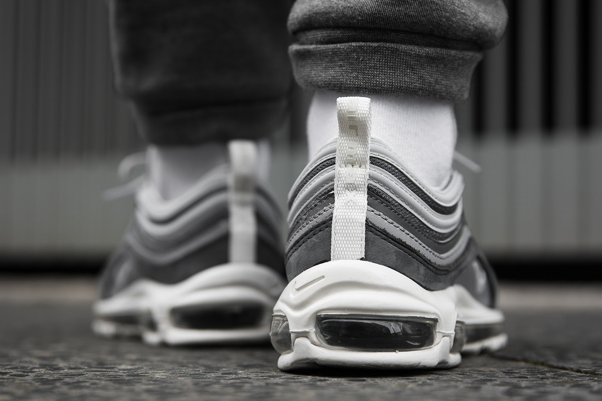 air max 97 wolf grey on feet