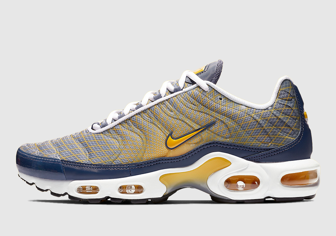 nike air max plus og steel spun yellow & white