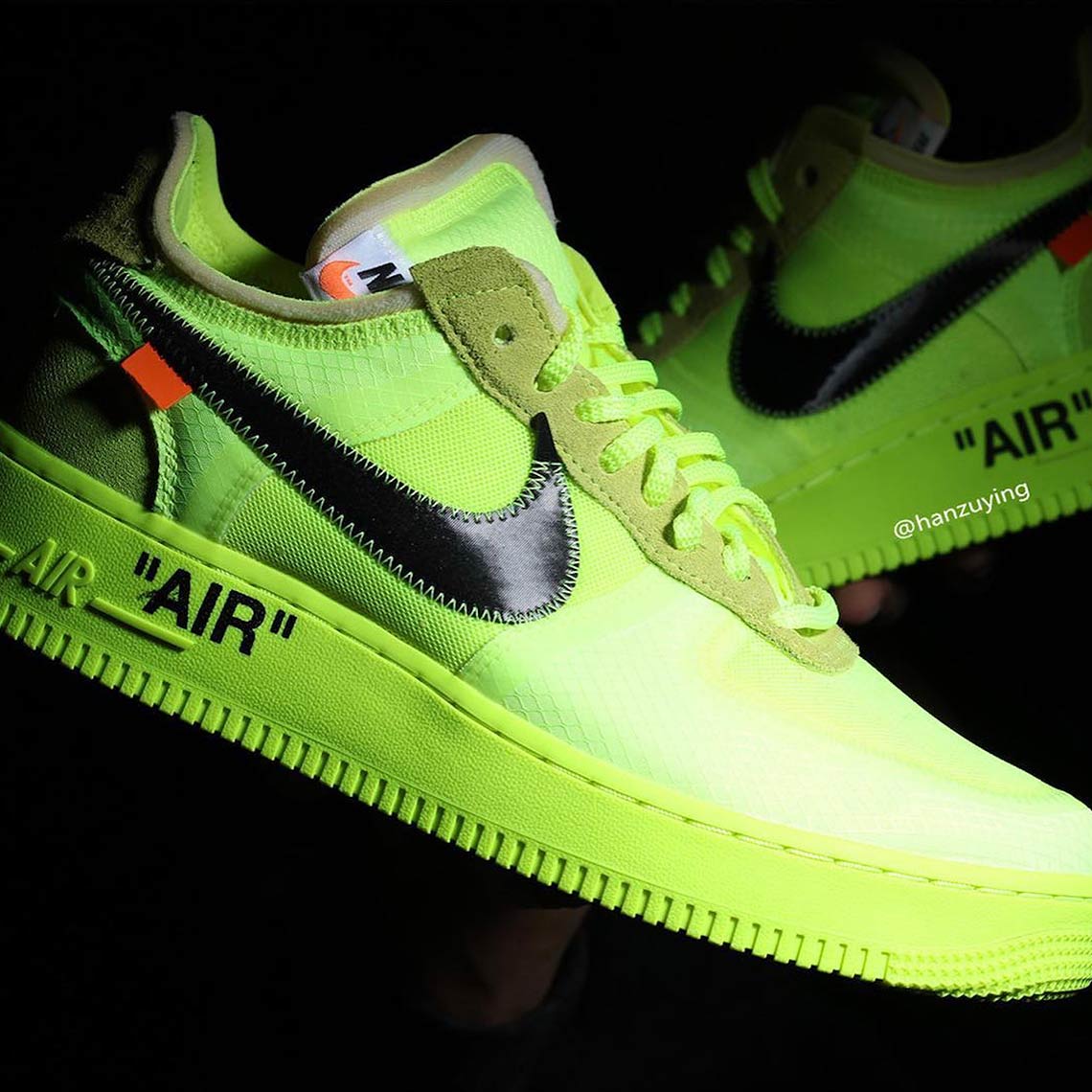 off white nike air force green