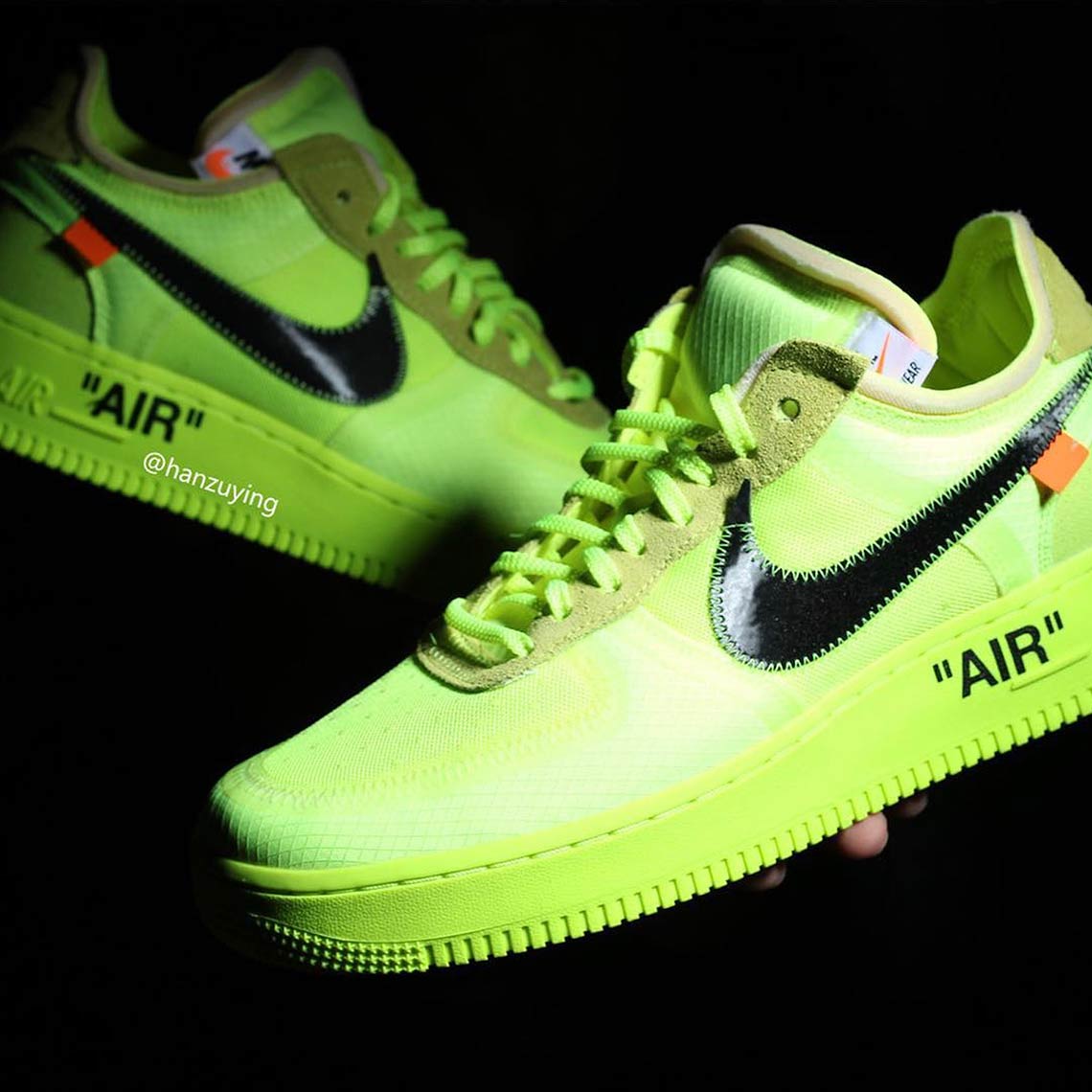 off white nike air force green