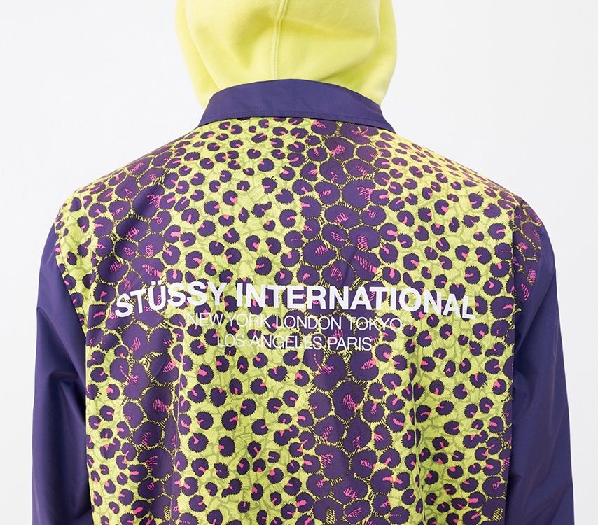 stussy leopard panel jacket