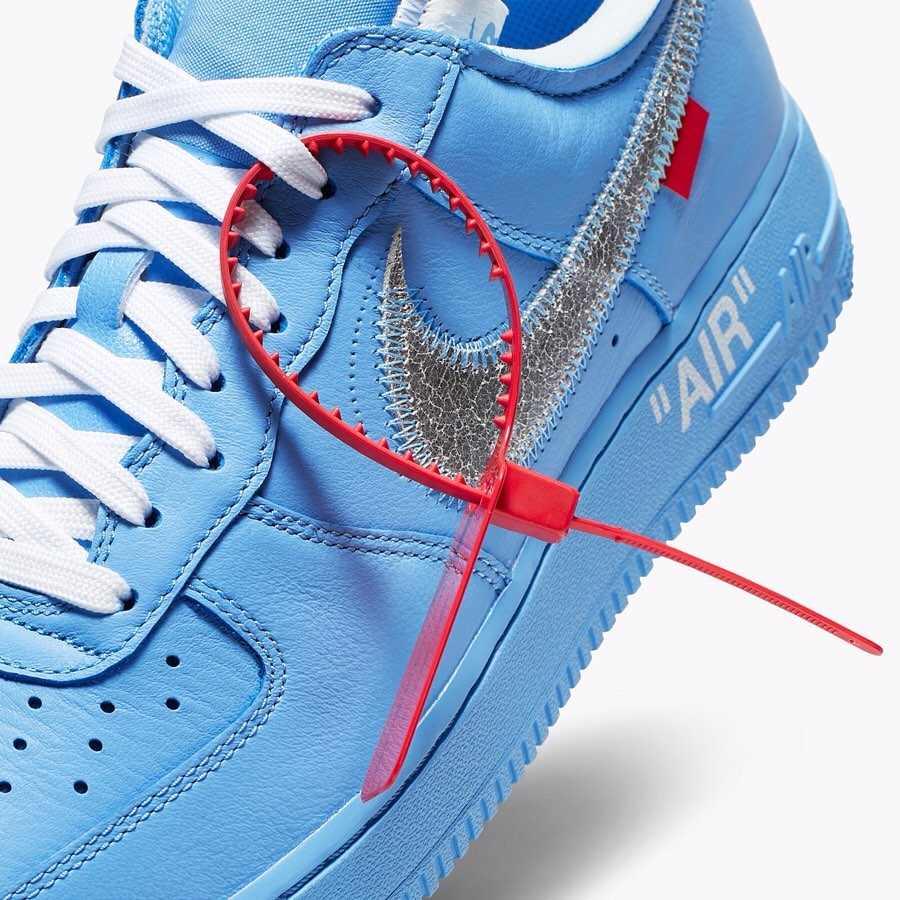 blue off white air force 1s