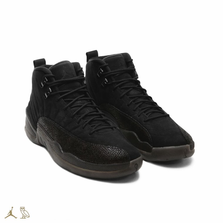 Drake x Air Jordan 12 'OVO' Black black:blk-mtlc gold   456963 090‏