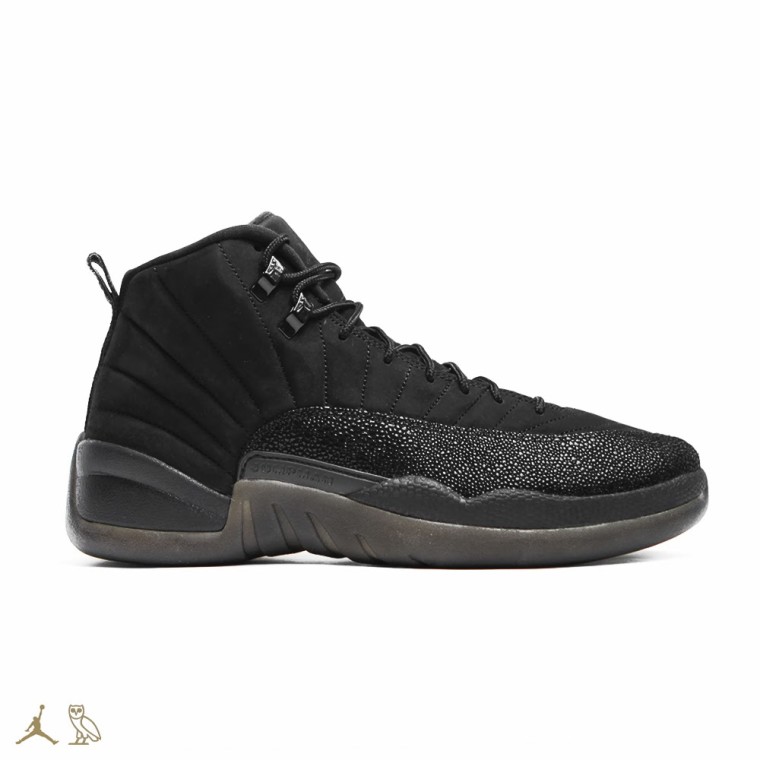 Drake x Air Jordan 12 'OVO' Black black:blk-mtlc gold  456963 090‏