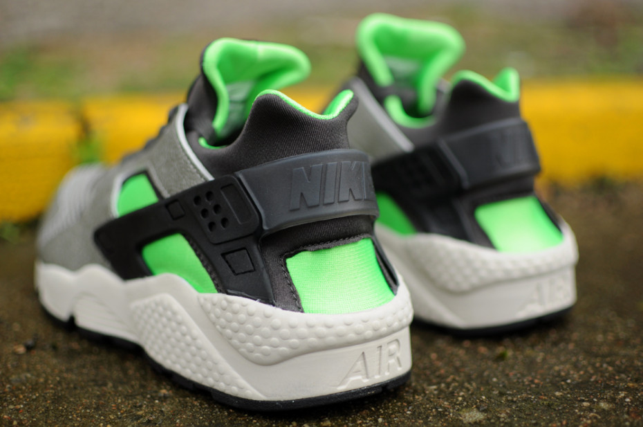 Nike Air Huarache Run QS 'Grey : Lime Green'