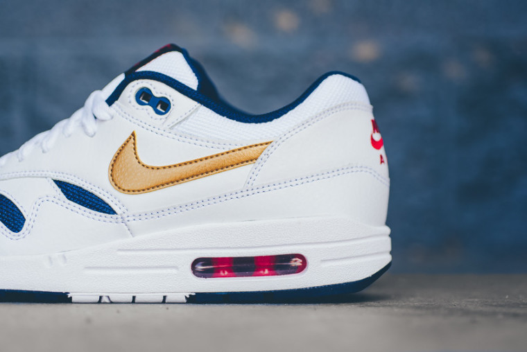 Nike Air Max 1 Essential 'Olympic' White:Metallic Gold:Navy 537383-127