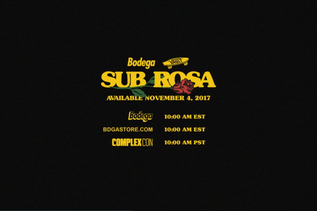 Bodega x Vans Vault sub rosa : release date