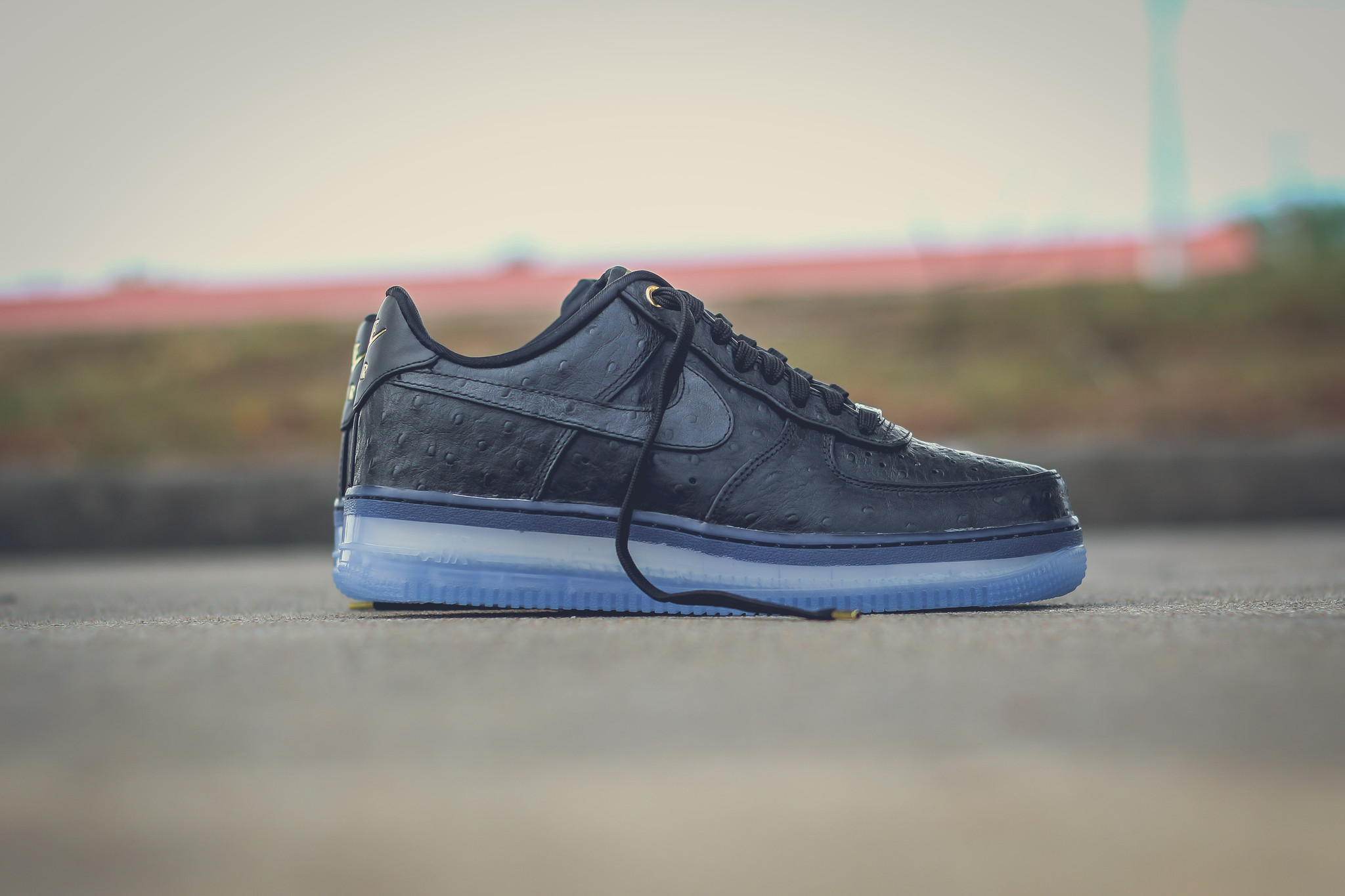 air force 1 black ostrich