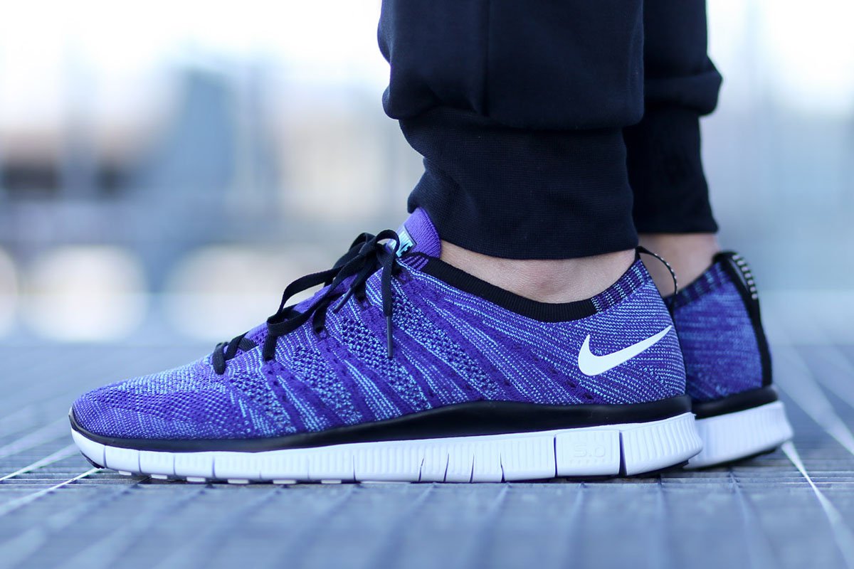 nike free rn flyknit purple