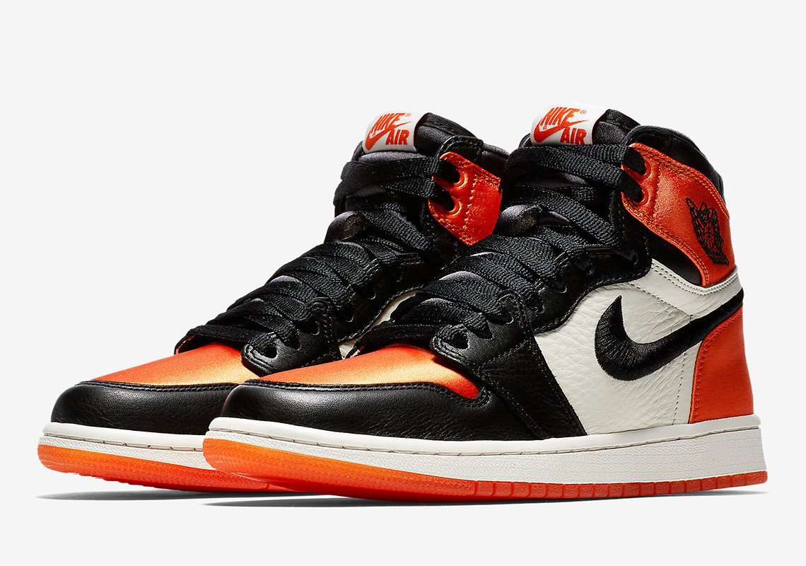 satin orange jordan 1s