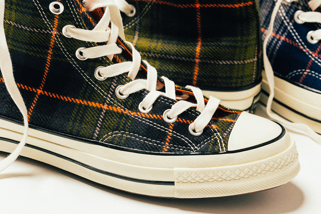 plaid and tan converse