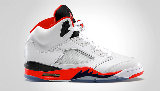 air jordan 5 retro true white fire red black