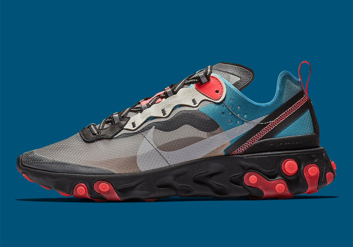 La Nike  React  Element  87  encha ne avec un combo Blue Red 