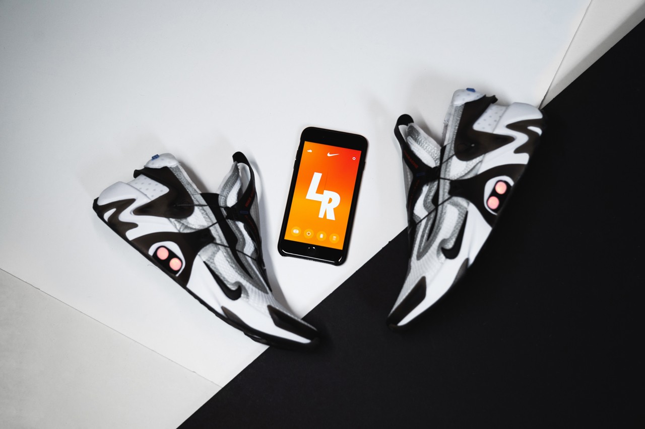 nike adapt huarache on feet