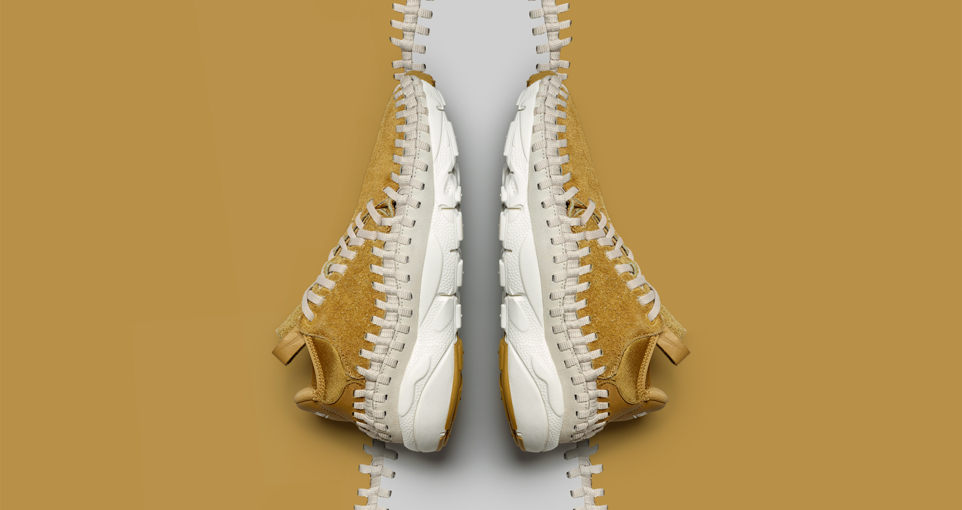 nike air footscape woven chukka flat gold