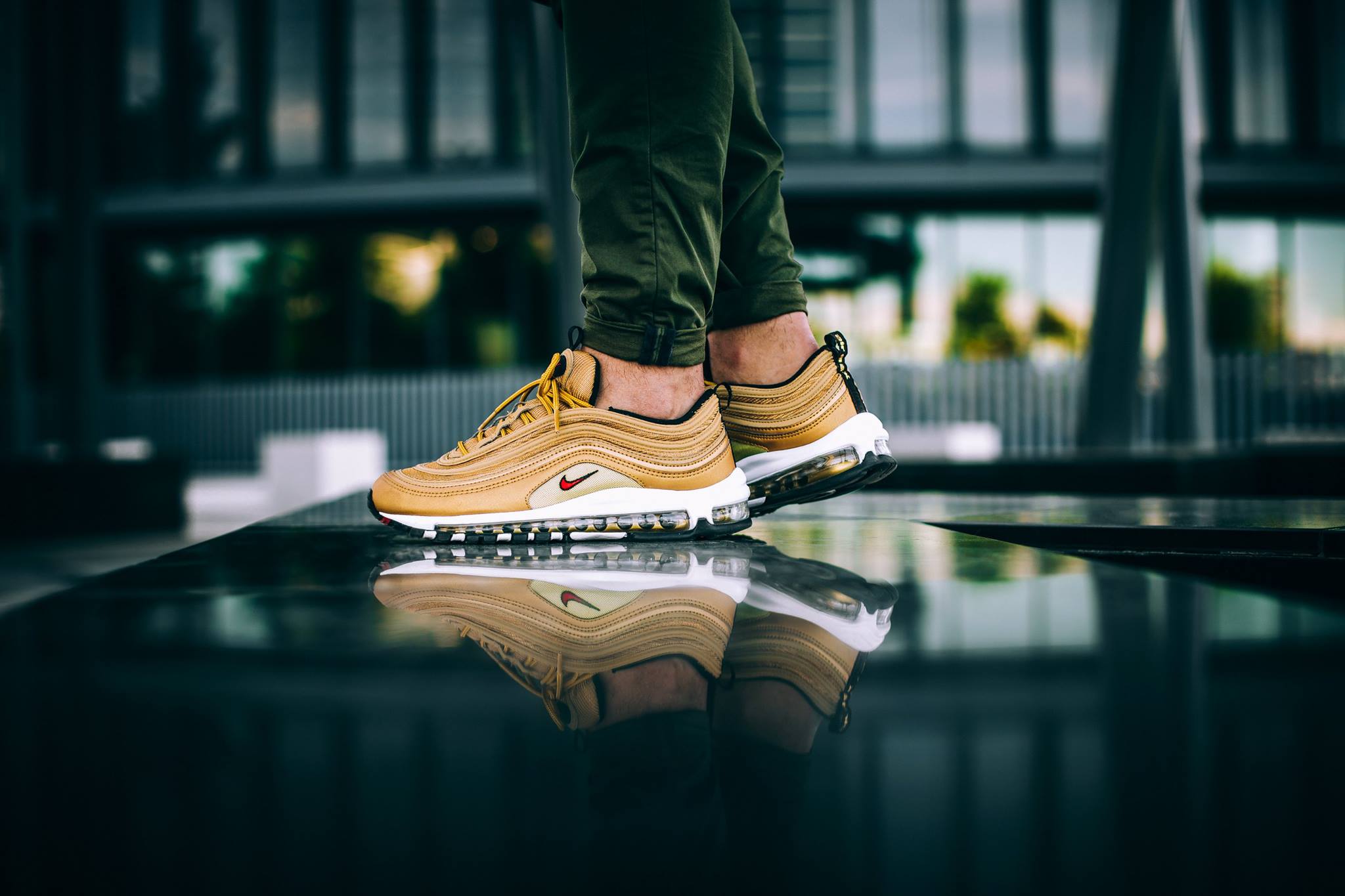 Nike Air Max 97 Metallic Gold On Feet Shoot Wave®