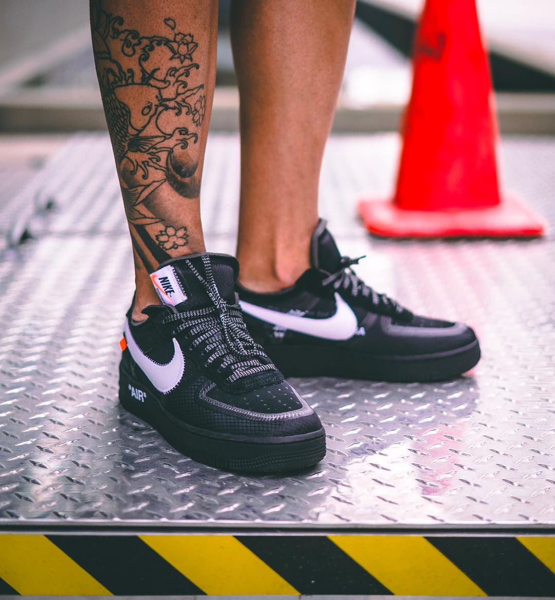 nike air force one x off white black