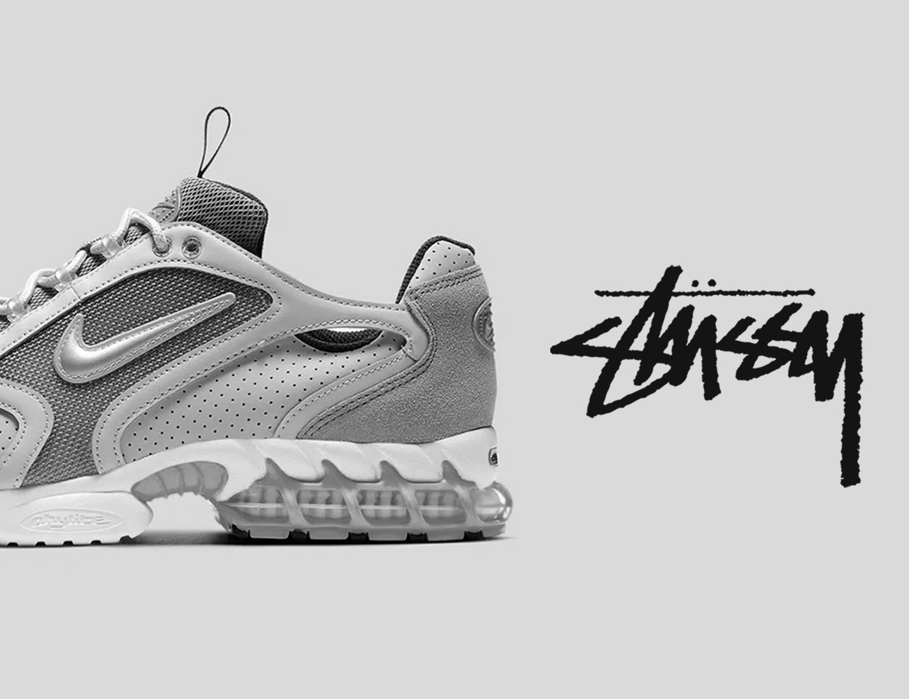 nike stussy x air zoom spiridon caged