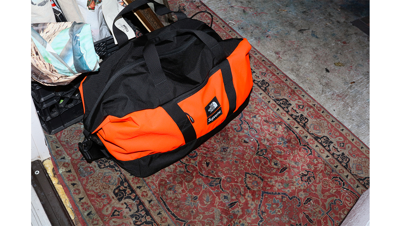 supreme x north face duffel bag