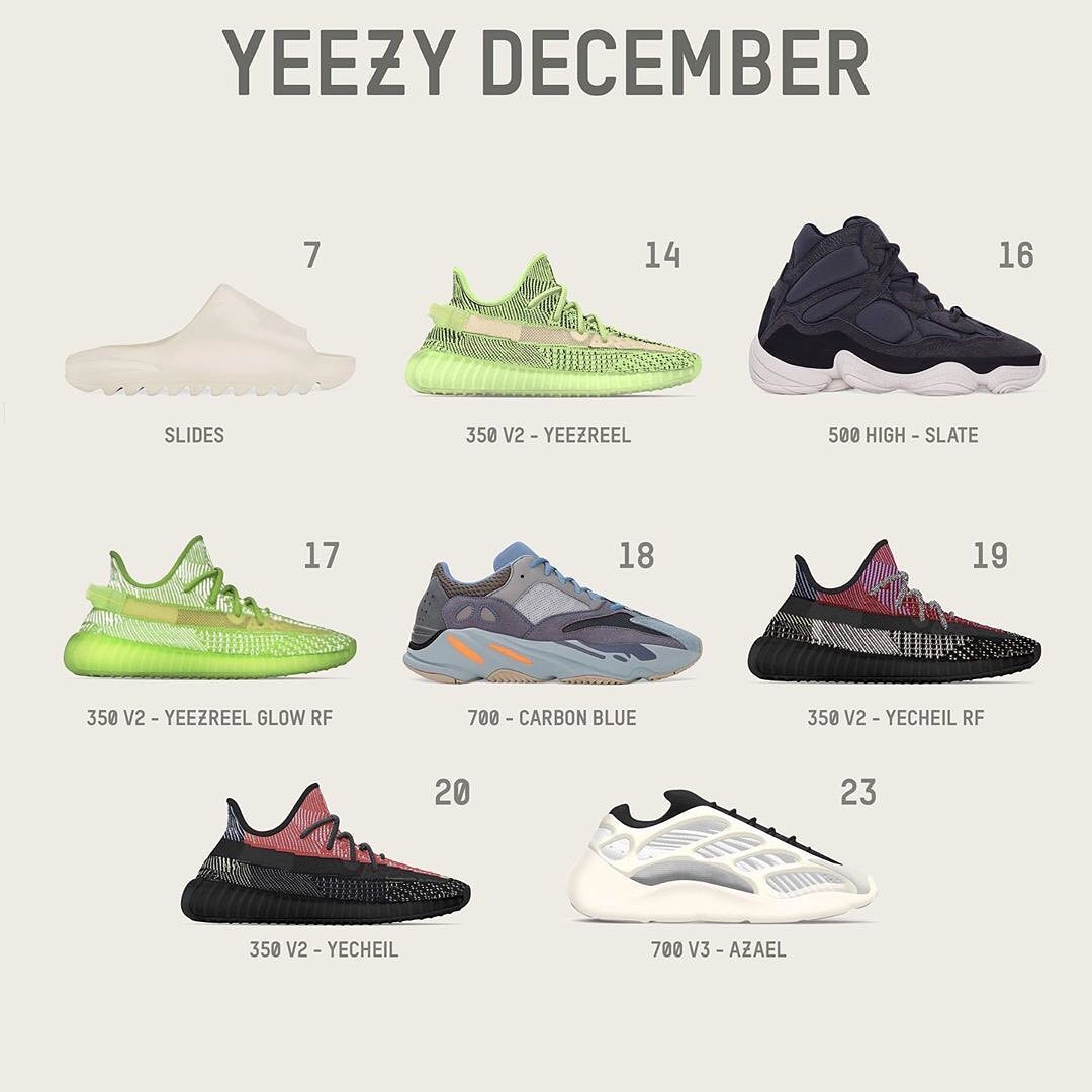 DÃ©couvrez les 8 nouvelles Yeezy qui sortiront en dÃ©cembre